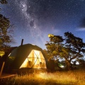EcoCamp Patagonia Suite Dome by night